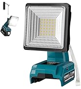1500LM LED Work Light for Makita 14.4V 18V LXT Battery, 25W Portable Flood Light with USB & Type-...