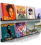 ILYXY Acrylic Vinyl Record Holder 8 Pack, 12 Inch Black Vinyl Record Wall Mount, Floating Vinyl S...