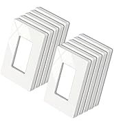 10 Pack BESTTEN 1 Gang Screwless Wall Plate, USWP4 Glossy Off White, Singe Gang Decorator Outlet ...