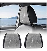 Figpade 2PCS Bling Car Headrest Covers with Rhinestone,Stylish Car Headrest Covers for Cars Decor...