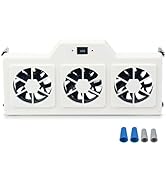 RV Refrigerator Cooling Fan 12V RV Refrigerator Evaporator Fin Fan, 2.5" Three Powered Fans, Adju...