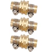 U.S. Solid Brass Garden Hose Connector with Stainless Steel Clamps, Male and Female Garden Hose F...