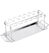 UNCO- Chicken Leg Rack for Grill with Drip Pan, 14 Slots Stainless Steel, Chicken Wing Rack for S...
