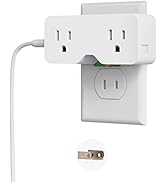 ELEGRP Wall Outlet Extender, Multi Plug Outlet Splitter, Outlet Extender Wall Tap, 2 to 3 Prong, ...