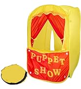 Playbees Puppet Show Pop Up Play Tent with Front Stage, Carry Bag, Swappable Velcro to Lemonade S...