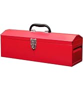 BIG RED TB101 Torin 19" Hip Roof Style Portable Steel Tool Box with Metal Latch Closure and Remov...