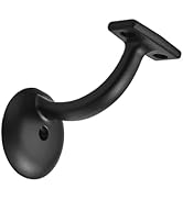 khtumeware 6 Pack Matte Black Hand Rail Bracket Heavy Duty Hardware for Stairways, Home or Office...