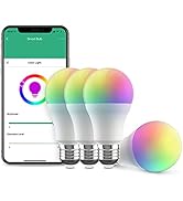 Broadlink Smart Bulb, 10W RGB Dimmable Wi-Fi LED Smart Light Bulbs Color Changing A19 800lm, Work...