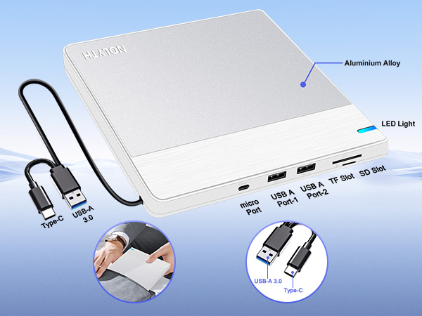 This external CD/DVD drive for Mac is designed for Apple products, only 0.7 inches thick and 0.66lb