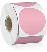 Misofuki 2" 750 Labels Pink Circle Direct Thermal Stickers Labels Roll Compatible with Zebra, Rol...
