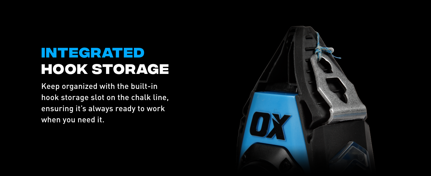 Integrated hook storage slot for easy organization.