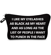 Deanfun Cosmetic Bag for Women, Letters Printing Waterproof Makeup Bags Roomy Black Toiletry Pouc...