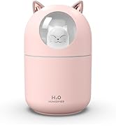 SOONHUA Cute Cat Essential Oil Diffuser, Mini Aromatherapy Air Humidifier, Cute Small Waterless A...