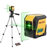 PREXISO Laser Level with Tripod, 65Ft Self Leveling Cross Line Laser Level, Green Line leveler To...