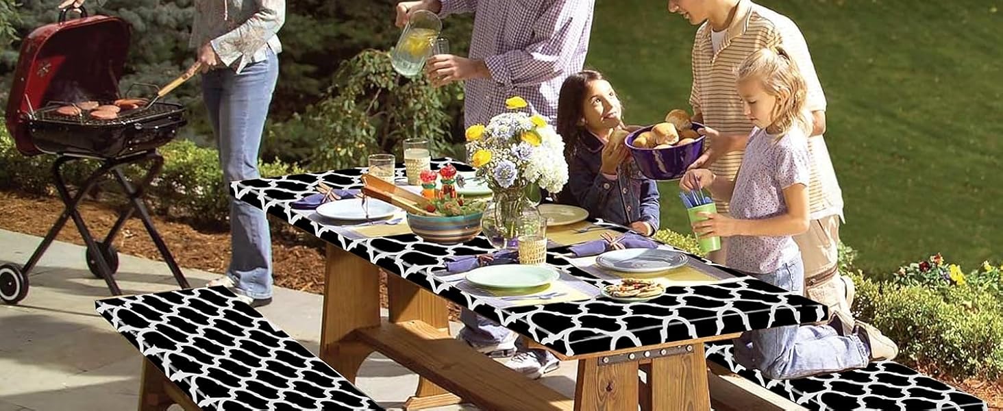 Moroccan Design picnic table cover picnic table covers with elastic