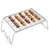 17 Inch Camping Grill Grate, Joyfair Stainless Steel Large Campfire Grilling Grates with Adjustab...