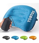 TOBTOS Camping Pillow Inflatable Pillow for Camping, Ultralight Backpacking Pillow, Ergonomic Sup...