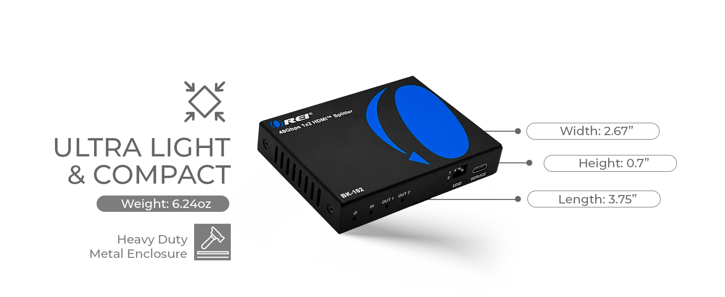 8k hdmi 1x2 splitter