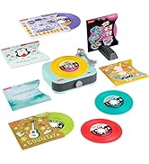 Fisher-Price Musical Toy Deluxe Rockin’ Record Player Pretend Turntable with 6 Albums for Prescho...