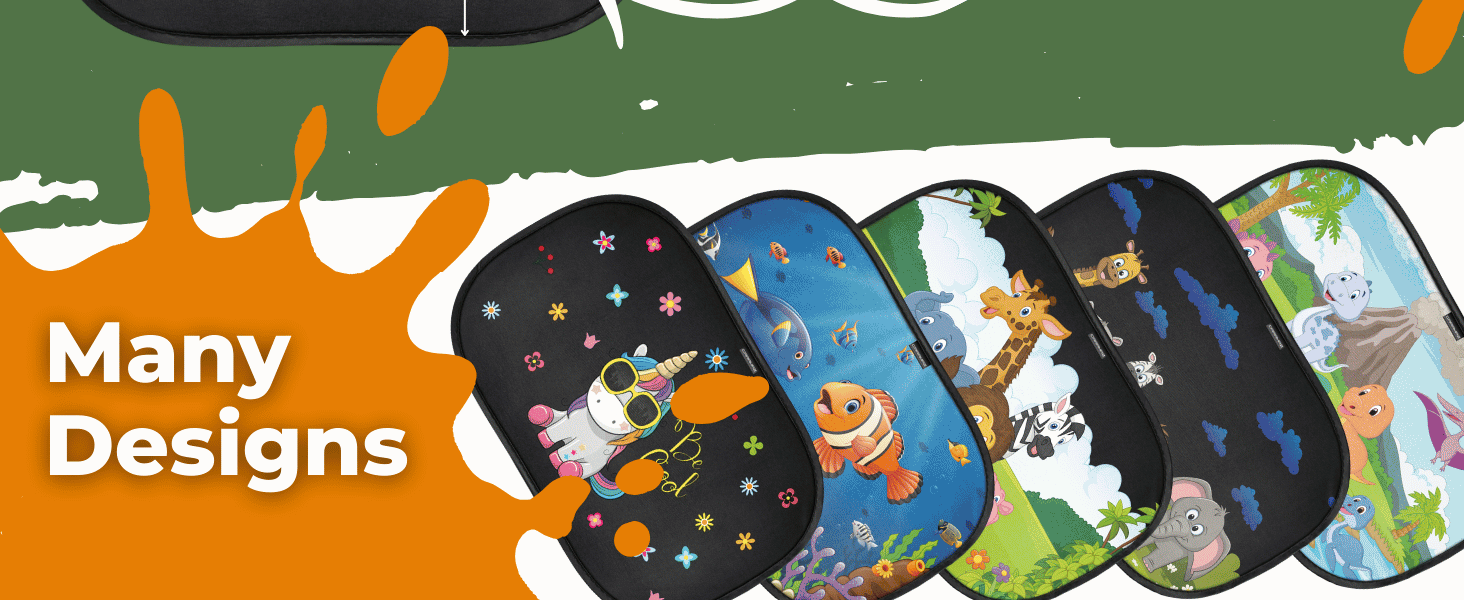 Caramaz self-adhesive kids-friendly sunshade