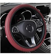 Leather Steering Wheel Cover,Anti Slip Car Steering Wheel Cover for Car Decorations &amp; Steering Wh...