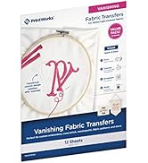 Printworks Vanishing Embroidery Transfers, for White/Light-Colored Fabrics, 12 Sheets, Inkjet, 8....