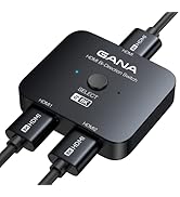 GANA HDMI 2.1 Switch, 8K HDMI Switcher Splitter 2 in 1 Out, Supports 4K@120Hz,8K@60Hz, 48Gbps Alu...