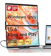 JSAUX FlipGo Lite 15.6" Portable Dual Stacked Monitor, 1080P FHD IPS Laptop Screen Extender with ...