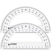 Protractor 2 Count - Protractor for Geometry, 6 Inch Clear Plastic, Protractor for Woodworking, P...