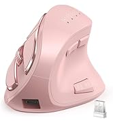 Vertical Mouse, Wireless Ergonomic Optical Mouse (BT 5.0 + Bluetooth 3.0 + USB Connection) with 9...