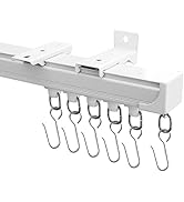 Hoeflife Ceiling Curtain Track, Curtain Track Ceiling Mount, Room Divider Curtain Rod or Wall wit...