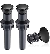 Hibbent 2 Pack Universal Bathroom Sink Drain Stopper, Pop Up Drain Strainer with Overflow, Push a...