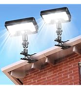 Clip on Solar Lights with Motion Senson, 92LEDs Gutter Lights Solar Powered, 360°Rotatable &amp; Vert...