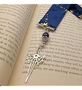 Qpige Bookmark Gifts for Book Lovers Dragon Snake Wing Metal Charm Velvet Ribbon Bookmark Bookish...