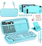 Younik Switch Accessories Bundle, 17 in 1 Blue Switch Accessories Kit for Girls Include Switch Ca...