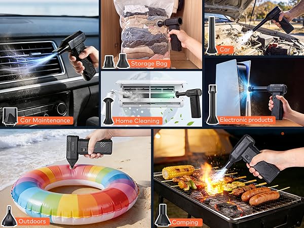 air duster for electronics cleaning, car maintenance, home cleaning, outdoor inflating, camping