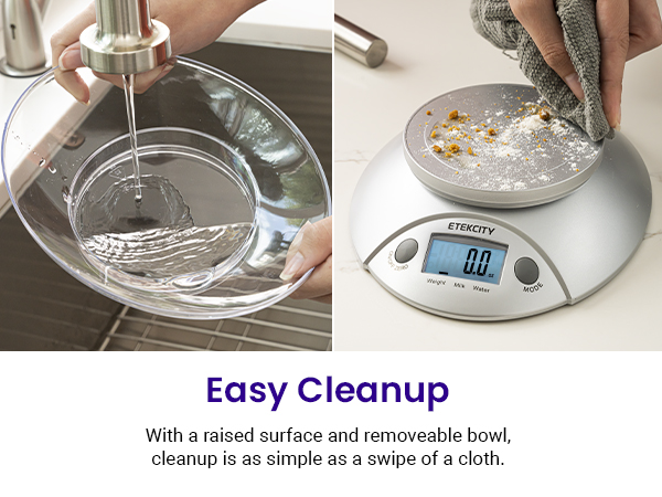 A raised platform and detachable bowl makes clean easy.