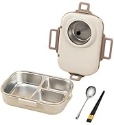 Ausenzup Bento Lunch Box, 304 Stainless Steel Portable Leakproof Lunch Food Containers Set with 3...