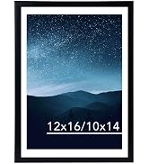 12x16 Picture Frame Black with 10x14 Mat for 30 x 40cm Diamond Painting Art, Display Photo 10x14 ...