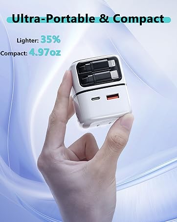 4-in-1 Retractable Gan Wall Charger