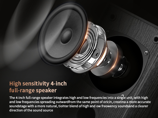 4-inch full-range speaker with combined midrange and treble