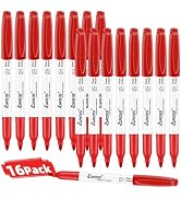IGreis Fine Point Red Permanent Marker Bulk, 16 Count for Writing, Drawing, Waterproof, Quick Dry...