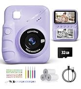 TIATUA Kids Camera Instant Print for Girls Ages 3-14, 3-inch HD Screen Camera for Kids with Print...
