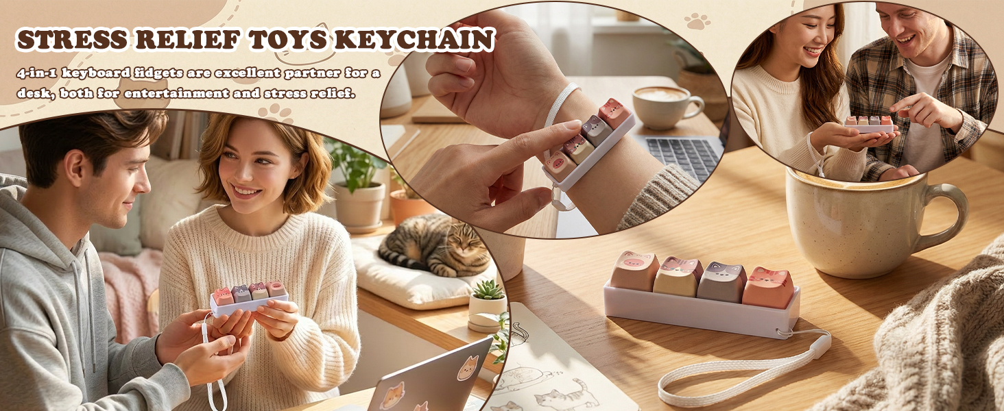keyboard fidget keychain