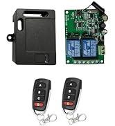 DC 6V 12V 24V 2 Channel Relay Universal Wireless Remote Control Switch, RF433M 4 Button Transmitt...