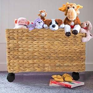 rolling baskets on wheels - water hyacinth