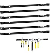 Rechabite 6 Pieces 24" Magnetic Tool Holder Strip, Black Magnet Bar, Metal Tool Organizer Rack fo...
