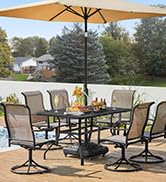 Rectangle Metal Slatted Patio Table with Umbrella Hole