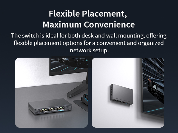 2.5G Ethernet Switch Supports Desktop or Wall Mounting for Flexible Placement