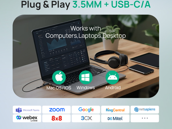 computer headset with microphone